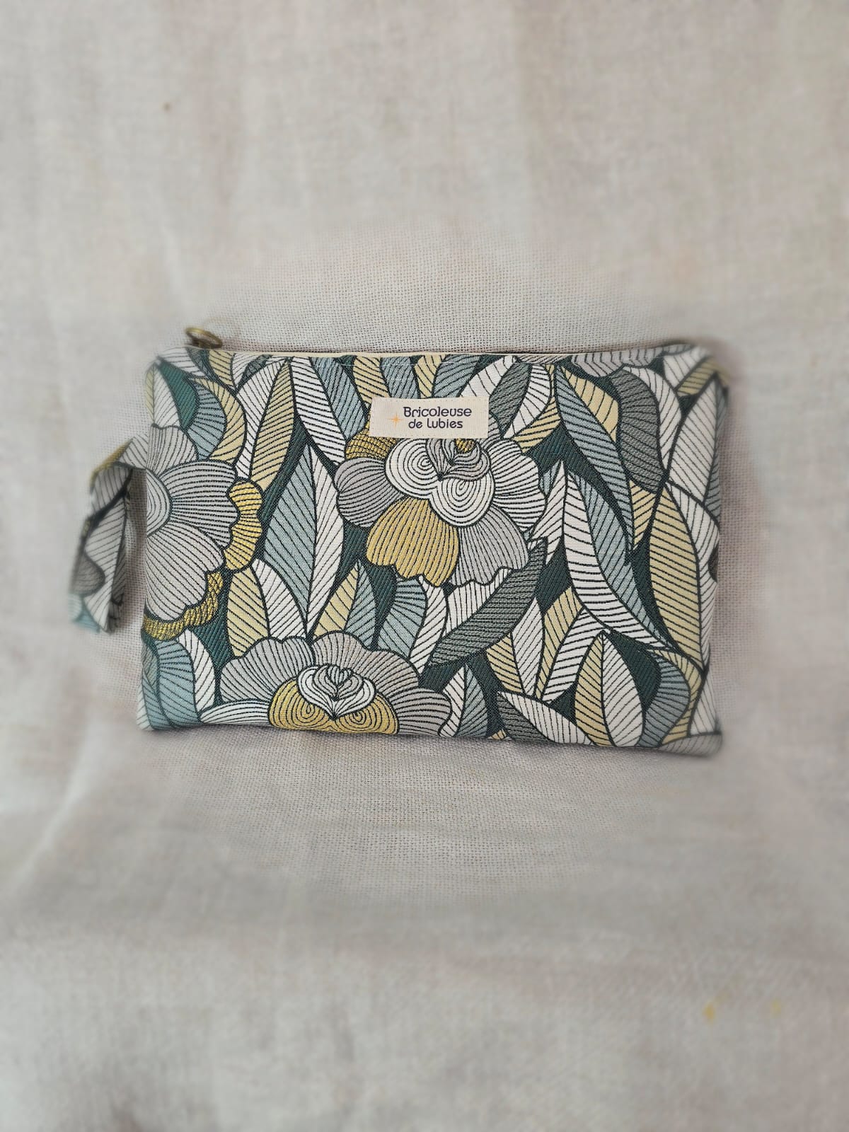 Pochette jacquard vert et jaune