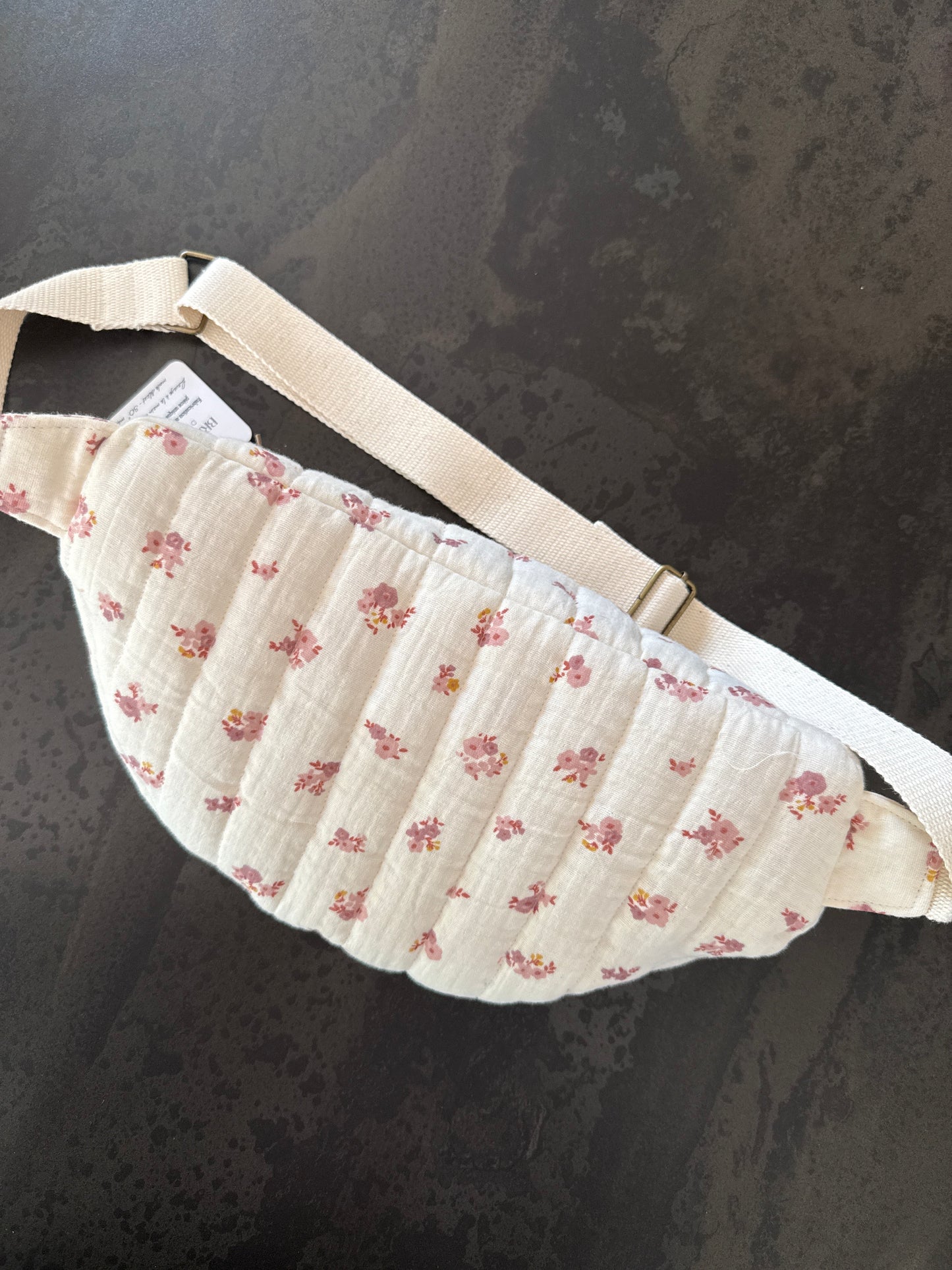 Sac banane en gaze de coton fleurie
