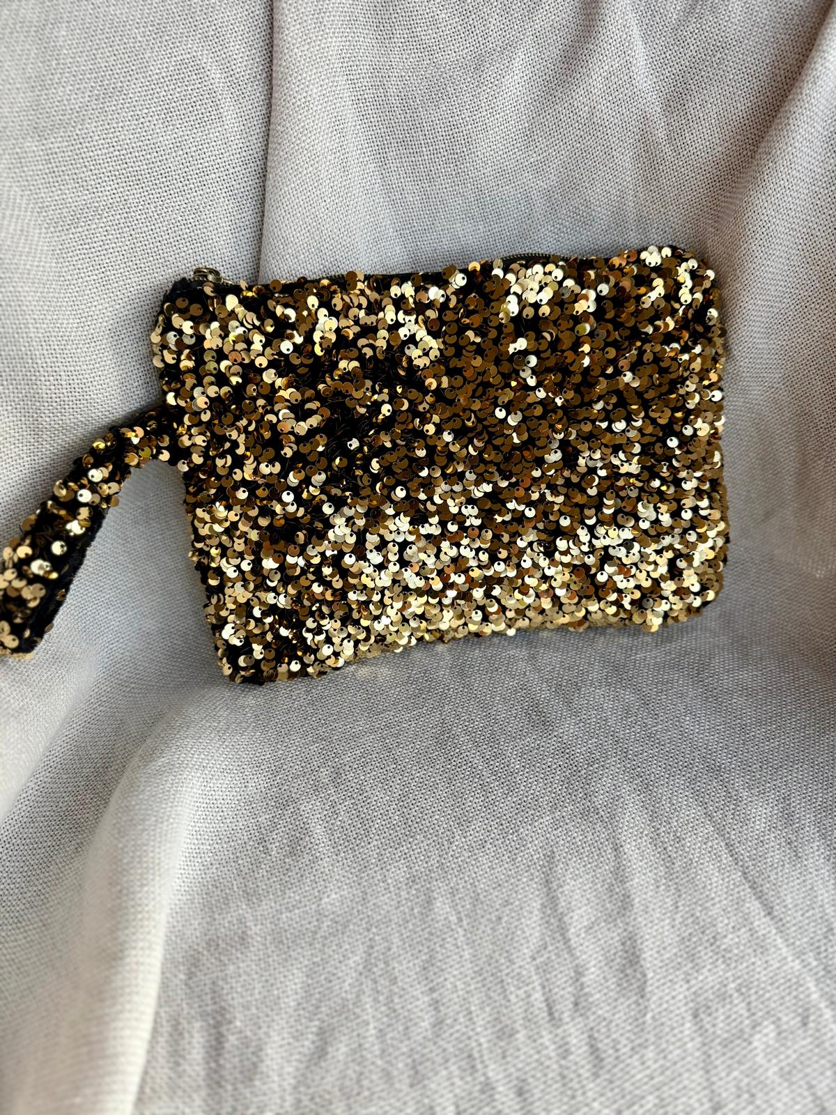 Pochettes en sequins dorés, argentés ou rose gold