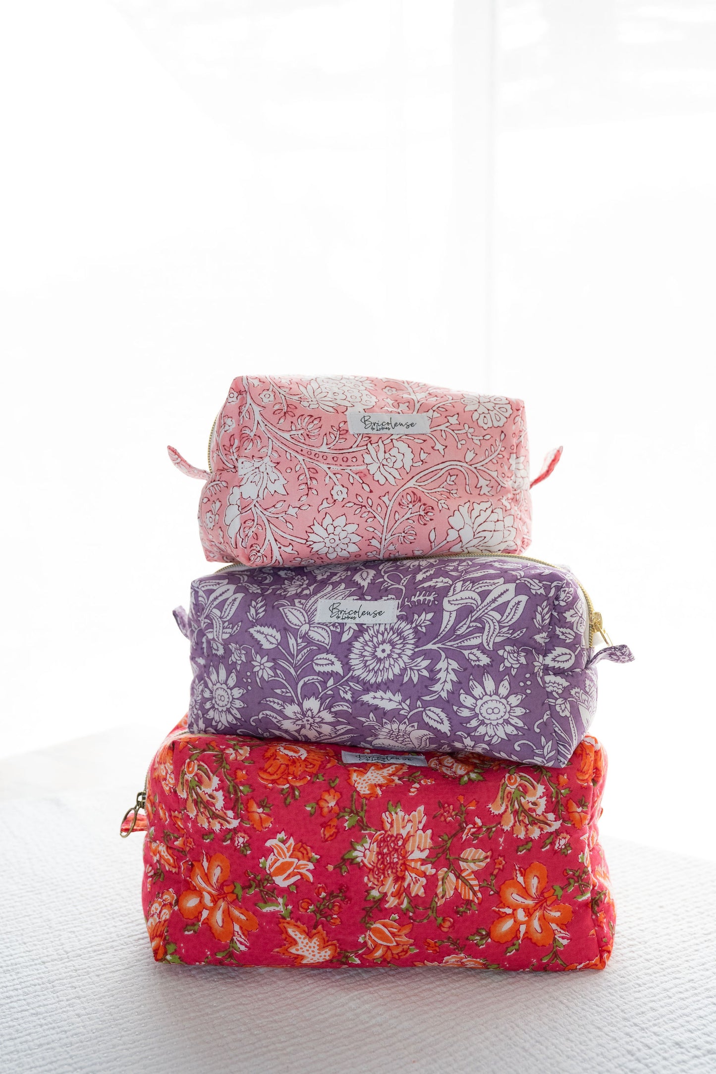 Trousse tissu indien rouge et orange