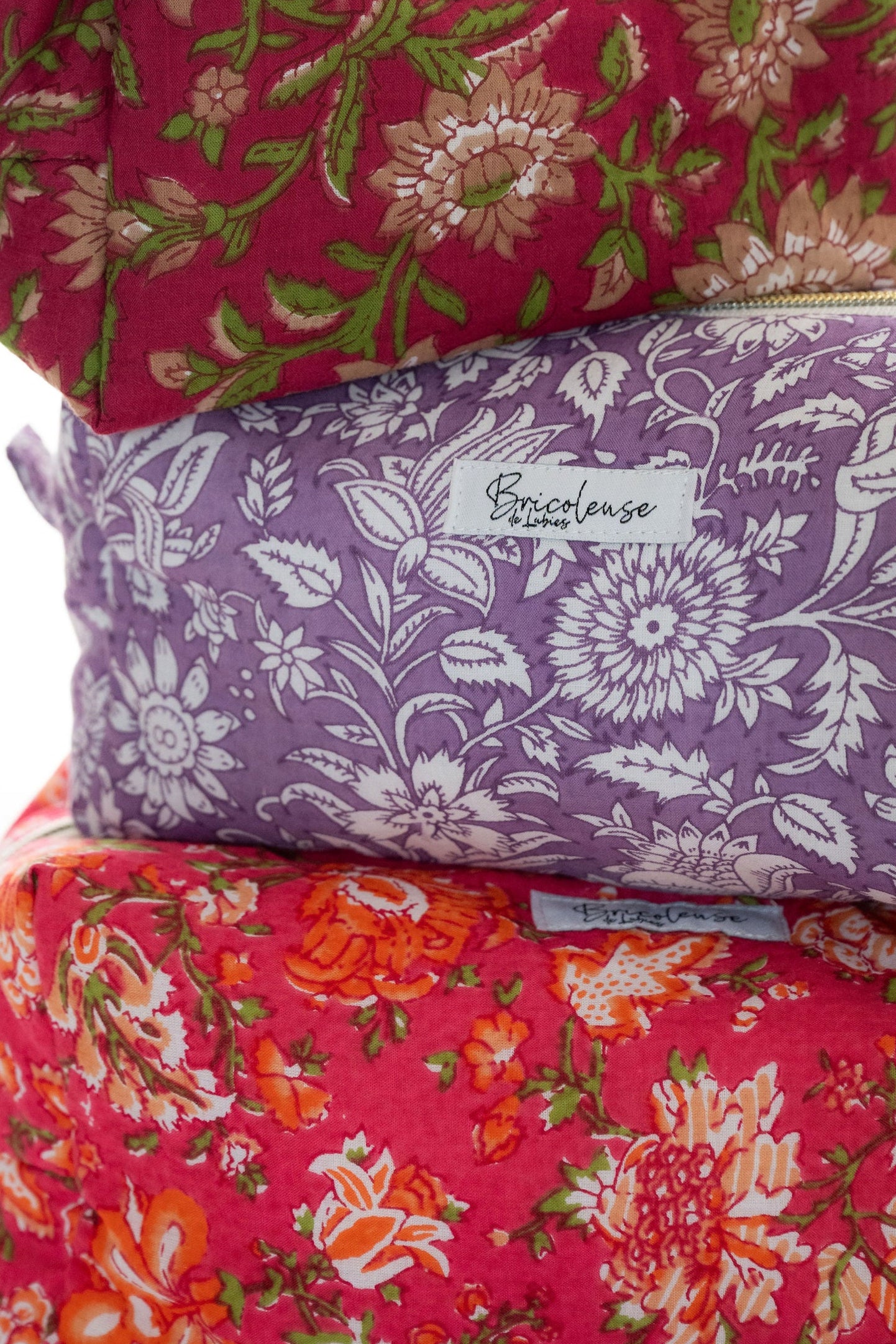 Trousse tissu indien lila