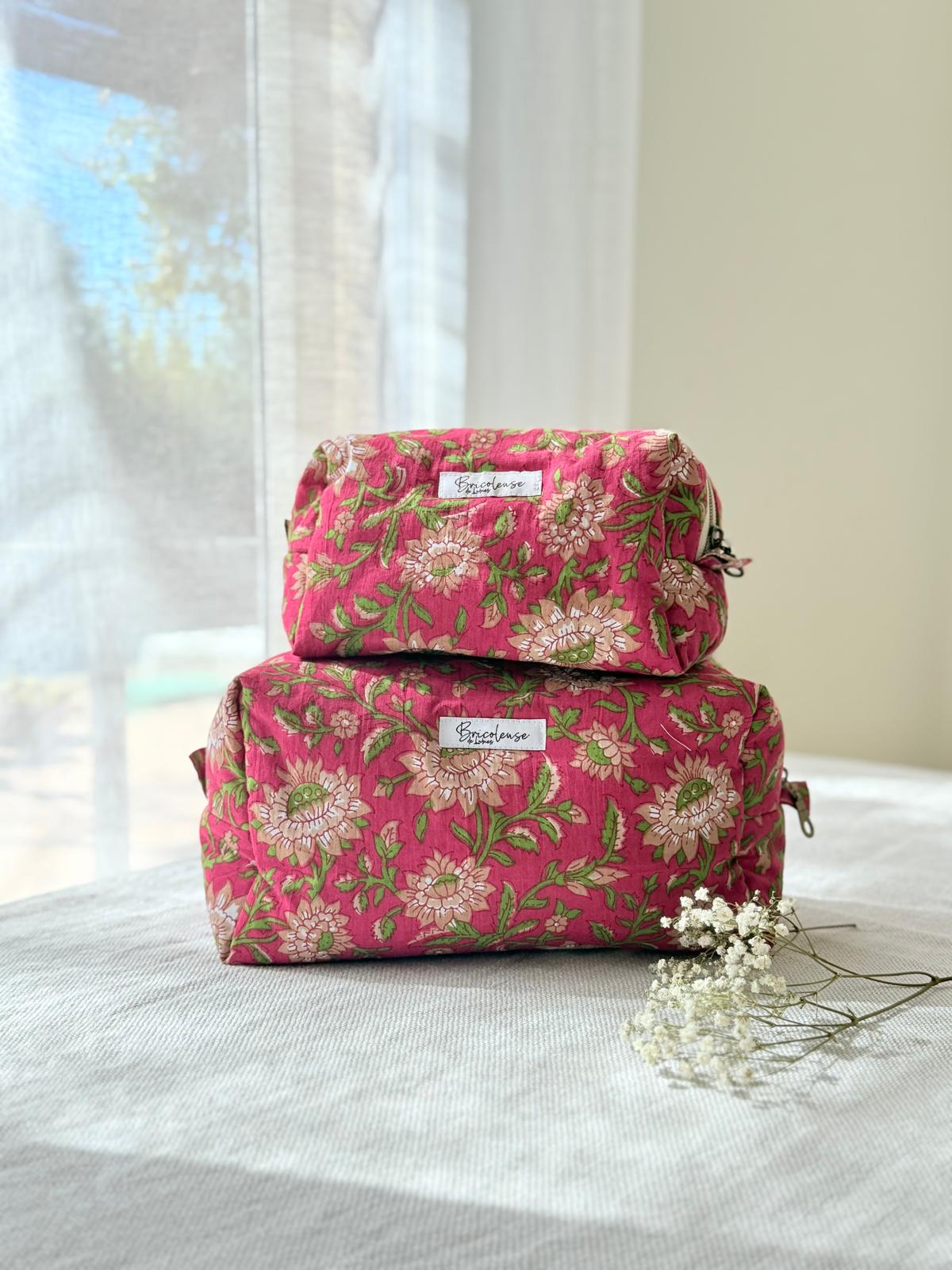 Trousse tissu indien violine
