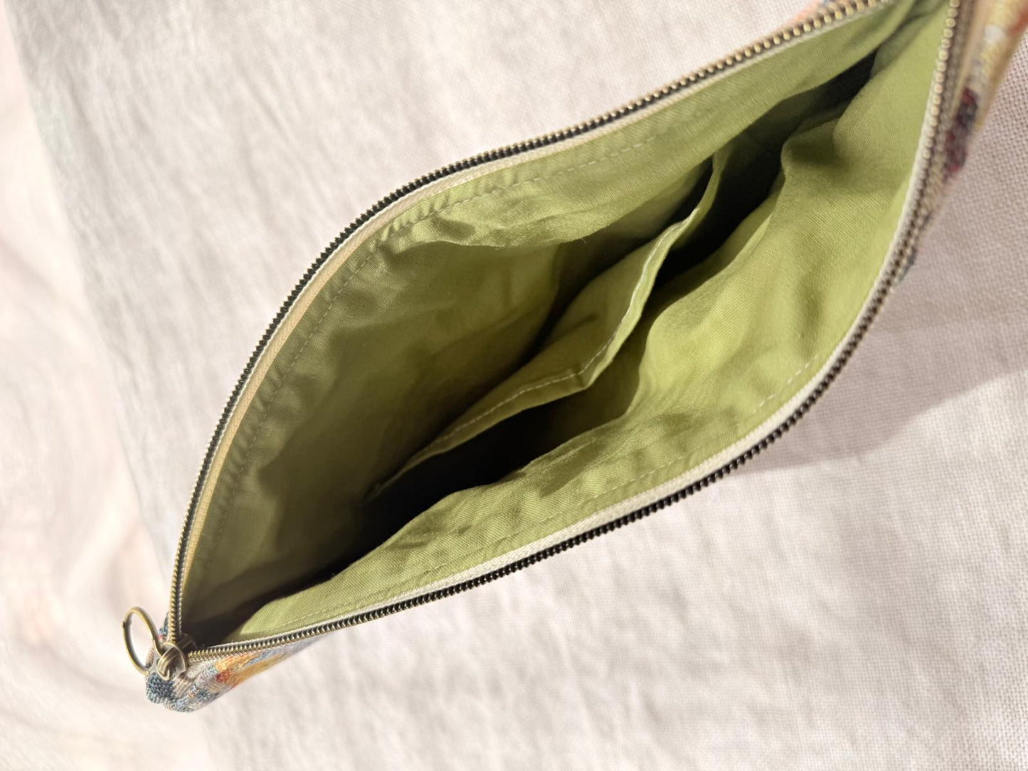 Pochette jacquard vert et jaune