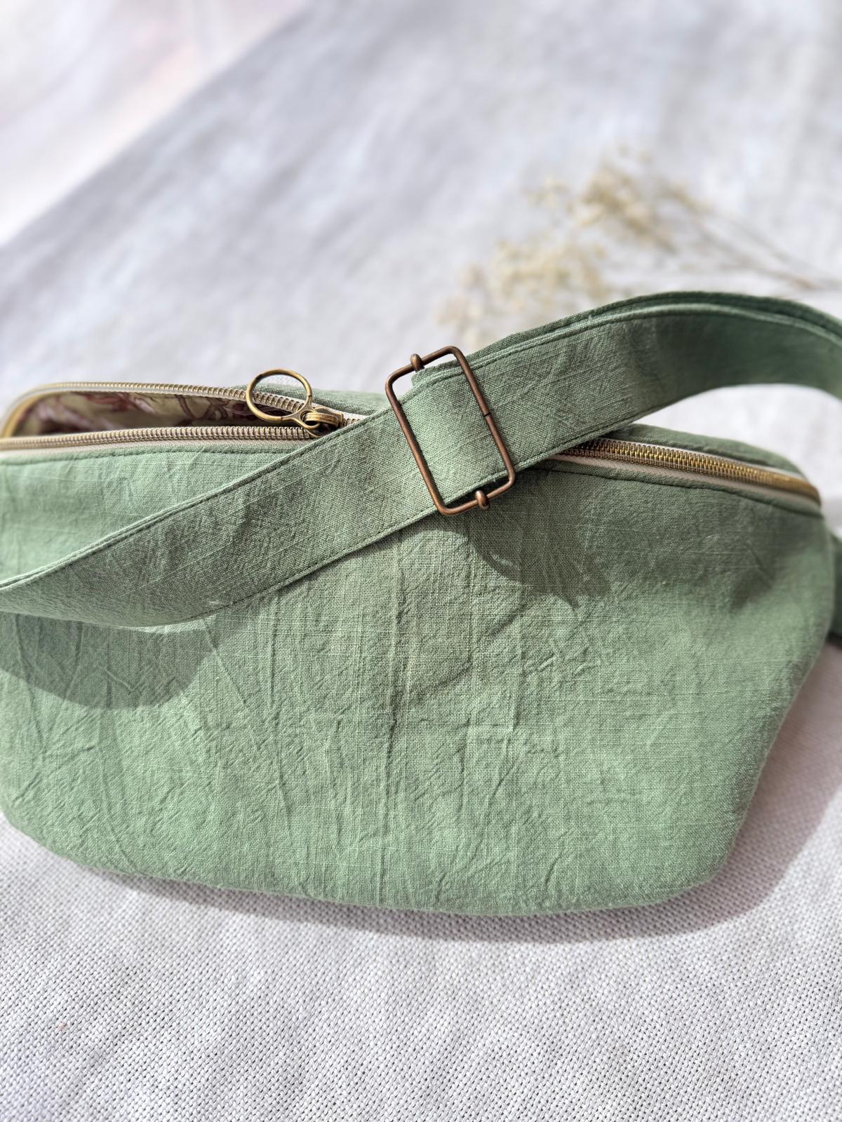 Sac banane coton tissé vert Kaki