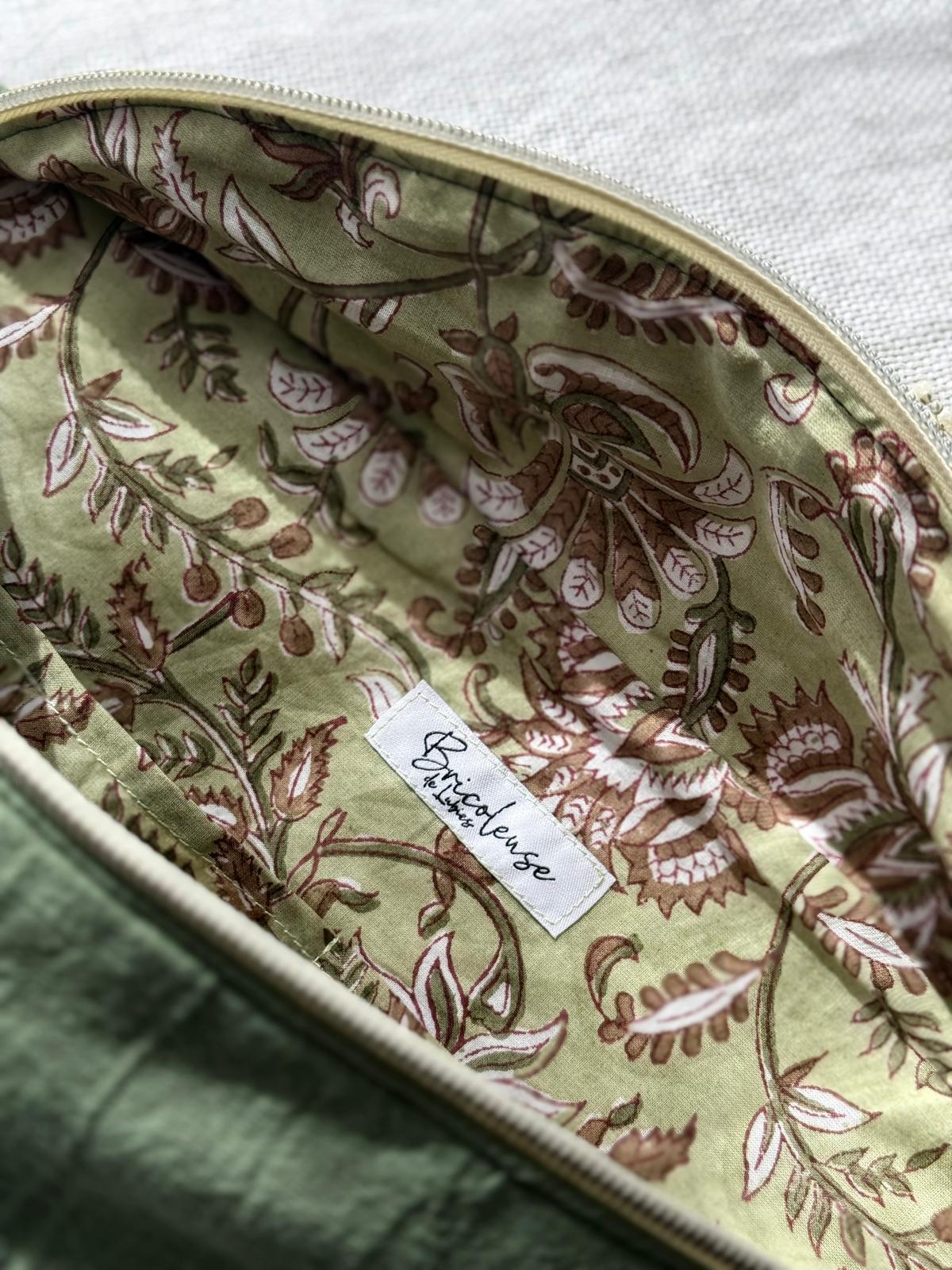 Sac banane coton tissé vert Kaki