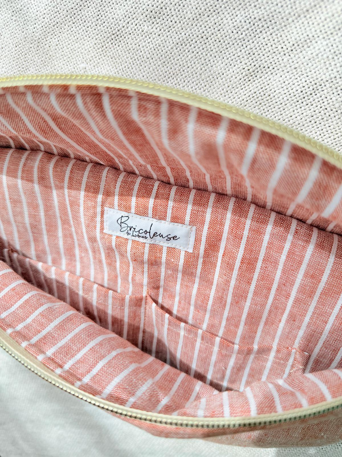 Sac banane coton tissé de couleur rouge chiné