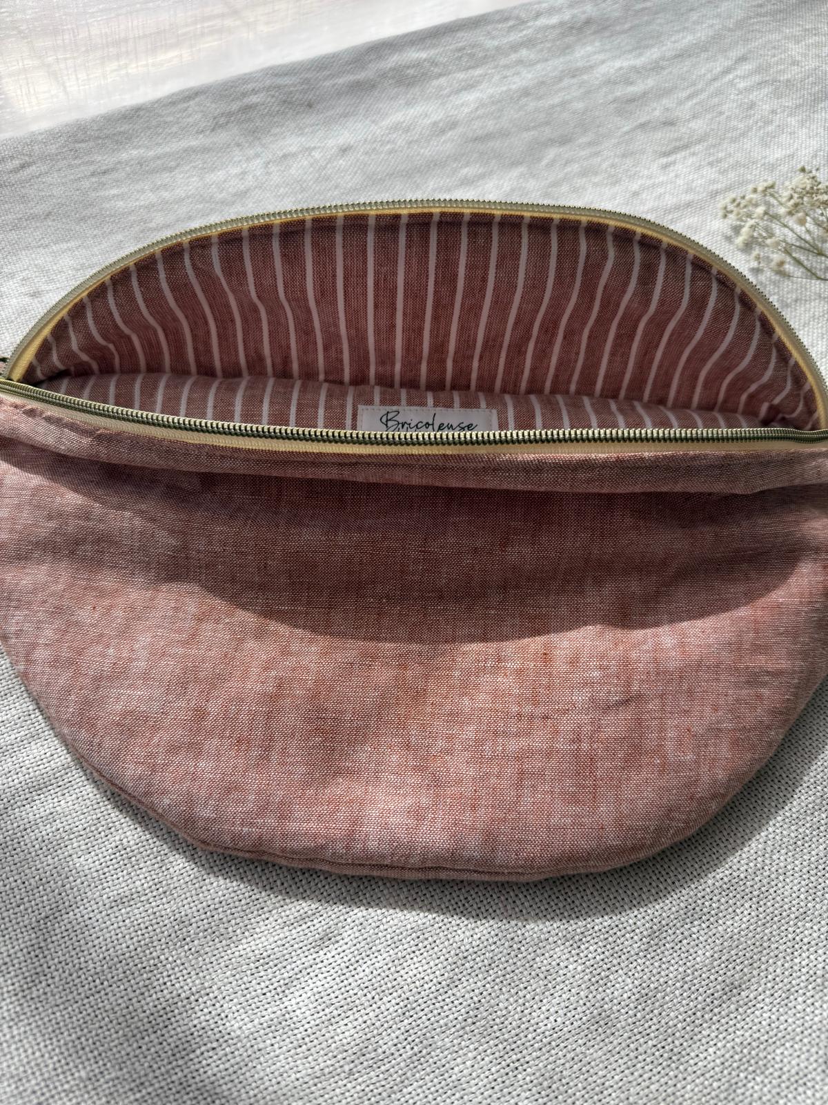 Sac banane coton tissé de couleur rouge chiné