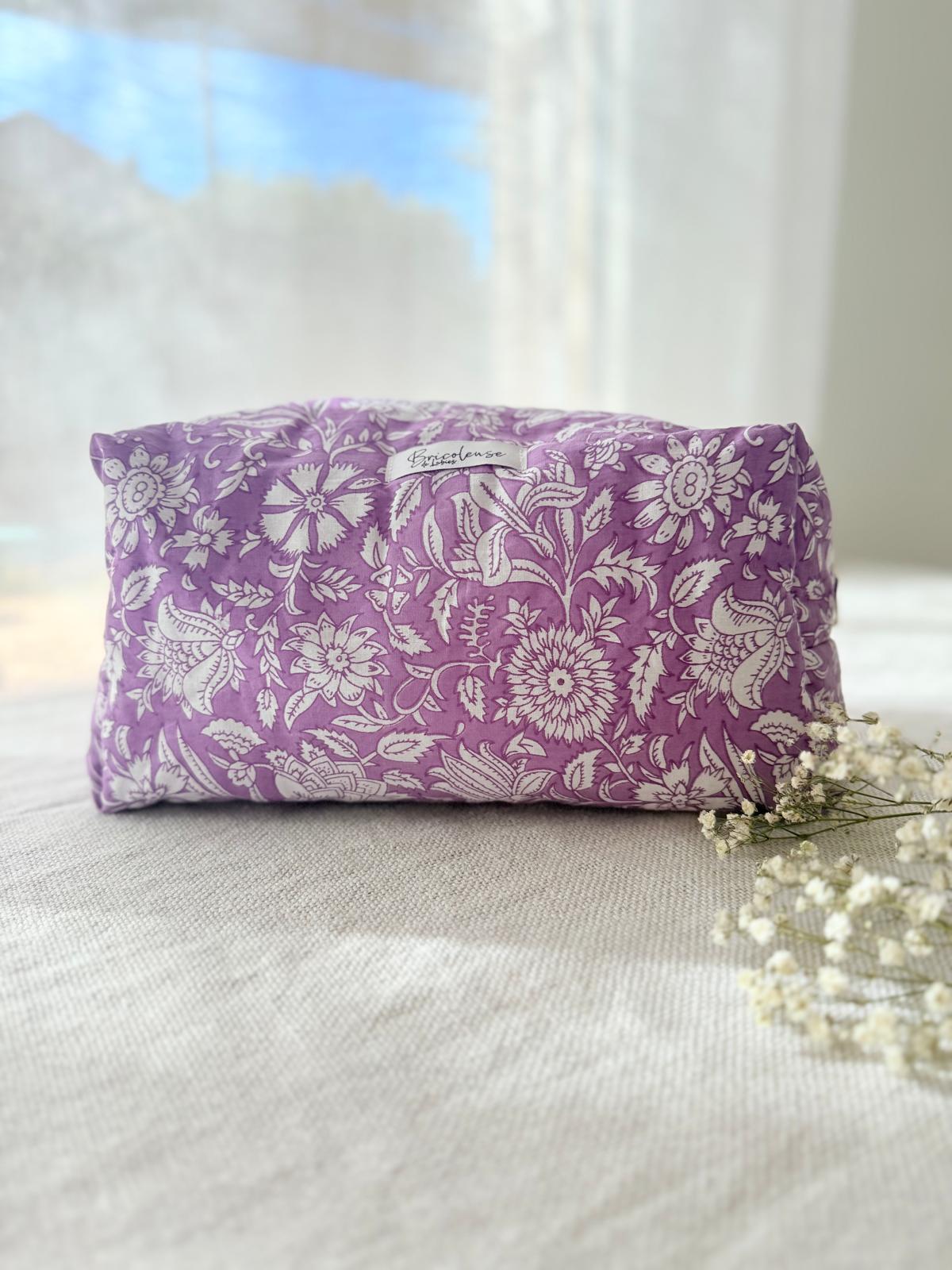 Trousse tissu indien lila