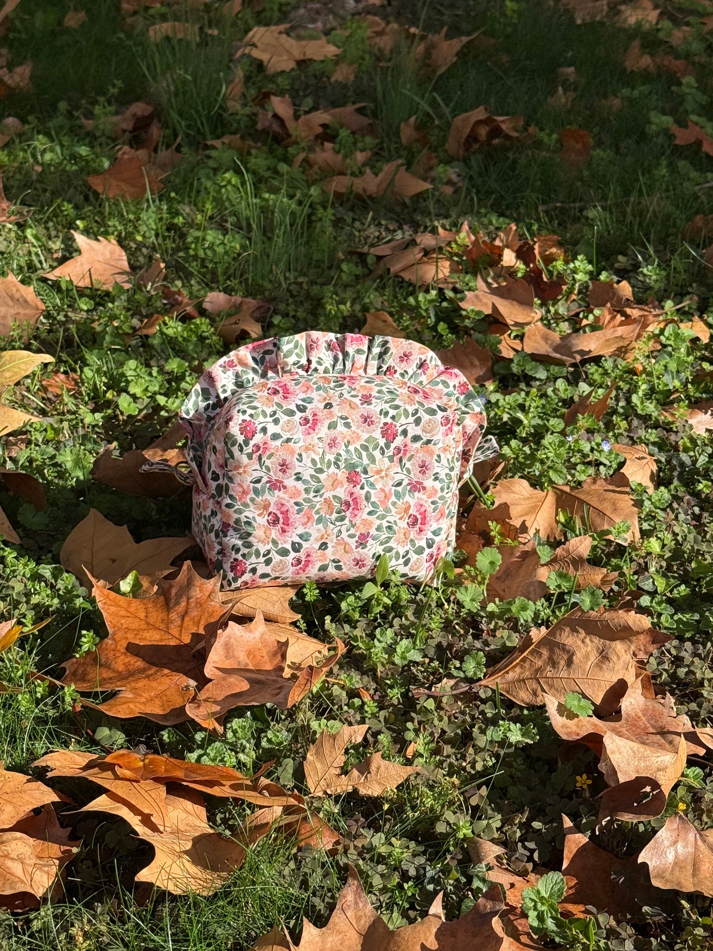 Trousse en popeline fleurie