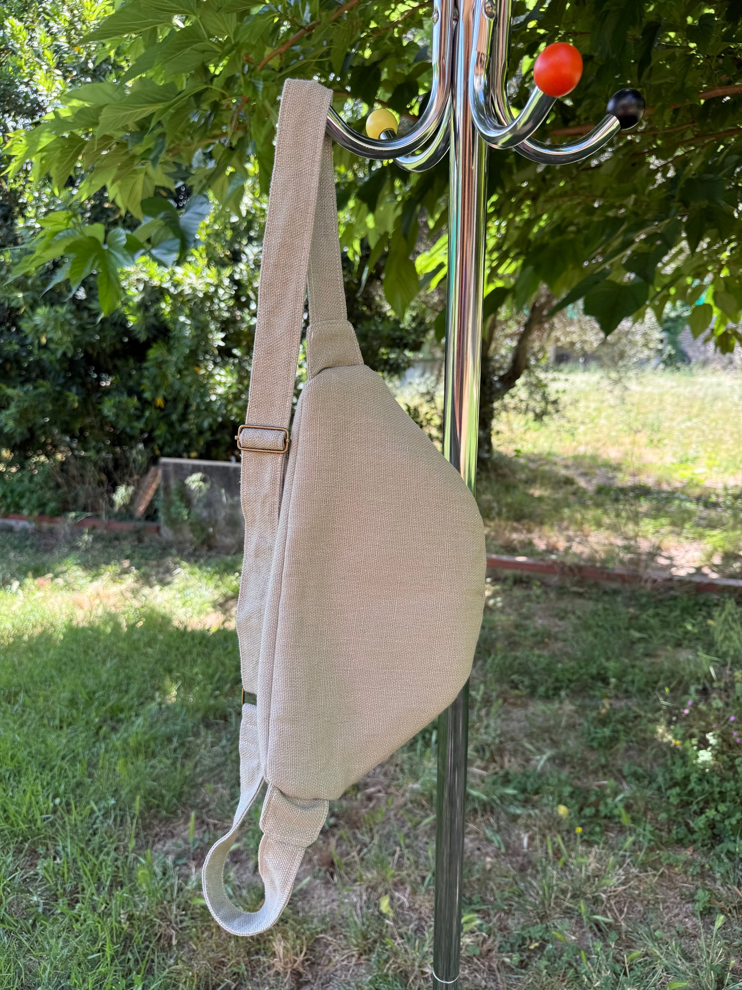Sac banane lin vert kaki clair