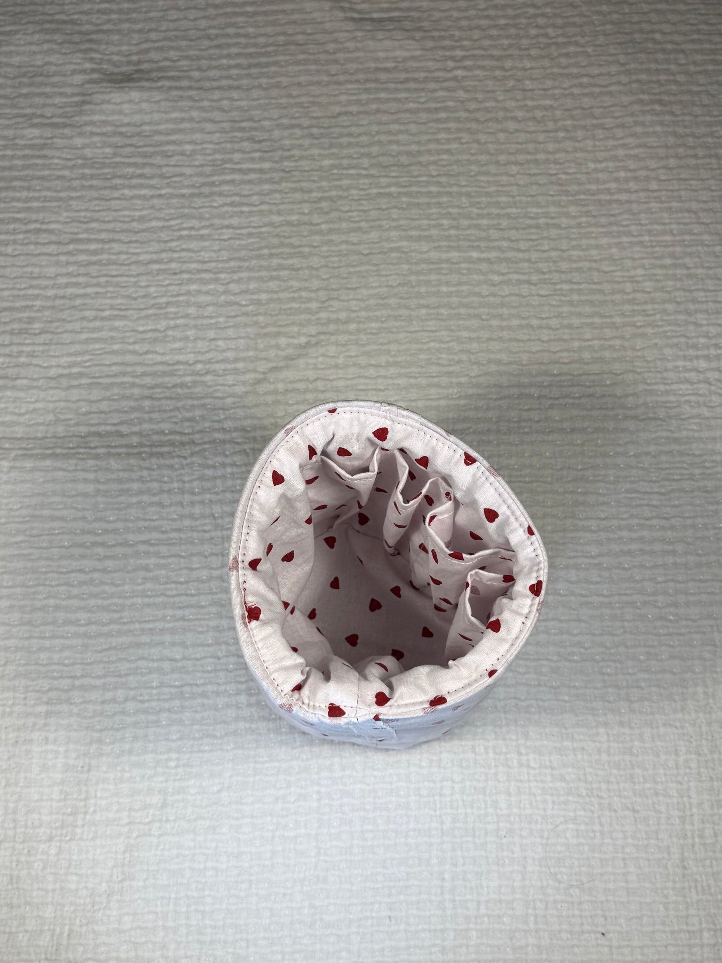 Pochon matelassé velours rouge grenat