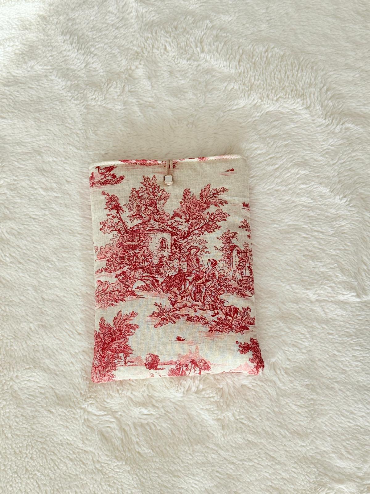 Pochette pour livre toile de jouy