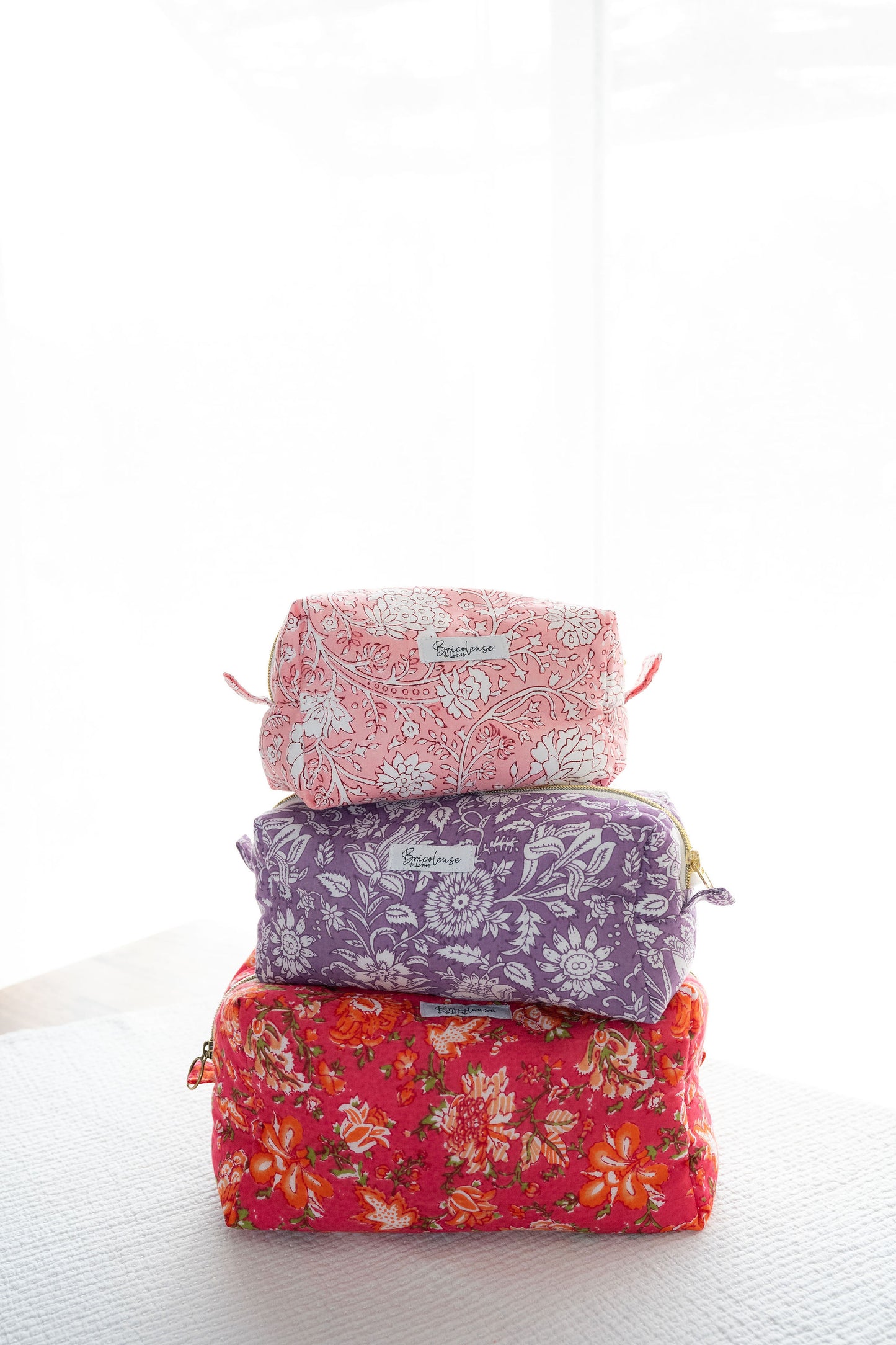 Trousse tissu indien rouge orangé